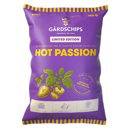 Gårdschips Hot passion - 150 grams