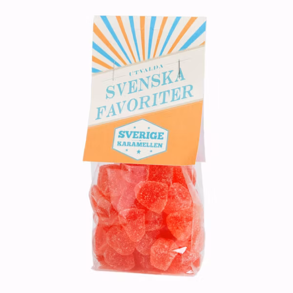 Sverigekaramellen "Geléhallon", caramelle gommose al lampone - 170 grammi