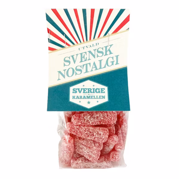 Sverigekaramellen "Hallonshots", Raspberry Shots - 170 grams