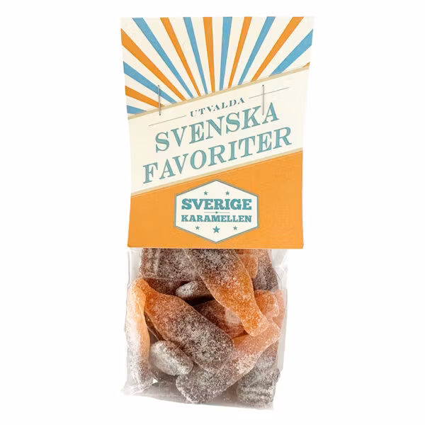 Sverigekaramellen Negro/Naranja - 170 gramos