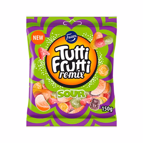 Fazer Tutti Frutti Remix, Agrio - 150 gramos