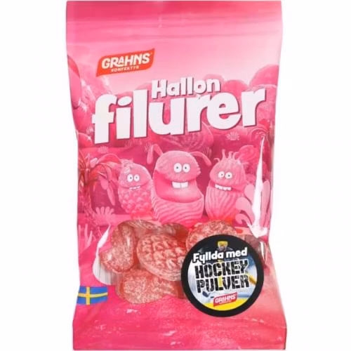 Grahns Raspberry Rascals with Hockey Powder Filling - 70 grams