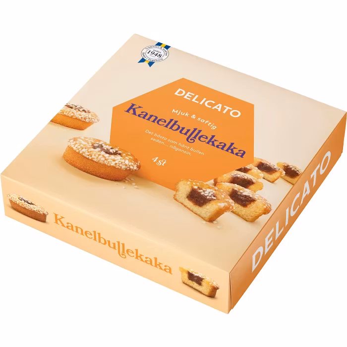 Delicado pastel de canela "Kanelbullekaka", paquete de 4 - 200 gramos