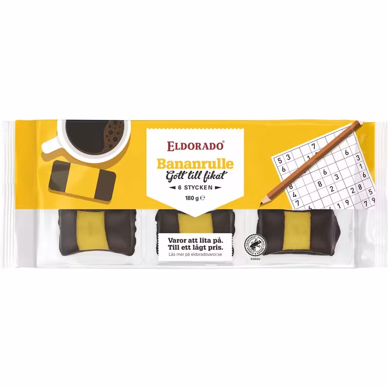 Eldorado "Bananrulle", rouleaux de banane, pack de 6 - 180 grammes