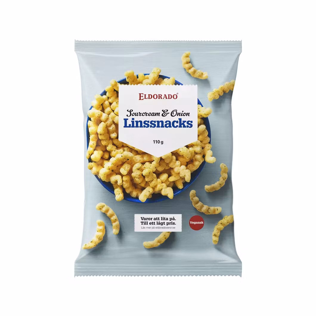 Eldorado Lentil Snacks, Sourcream & Onion - 110 grams
