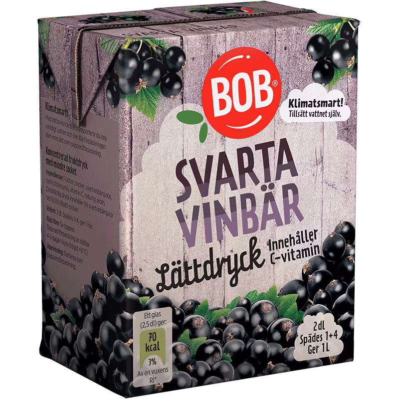 BOB Cordial de grosella negra - 20 cl