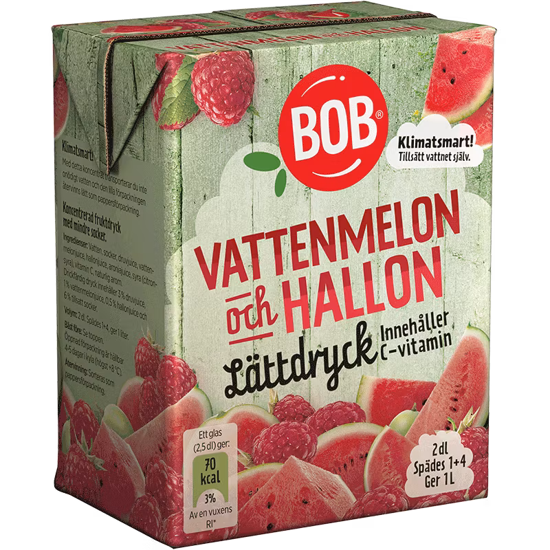 BOB Cordial Pastèque & Framboise - 20 cl