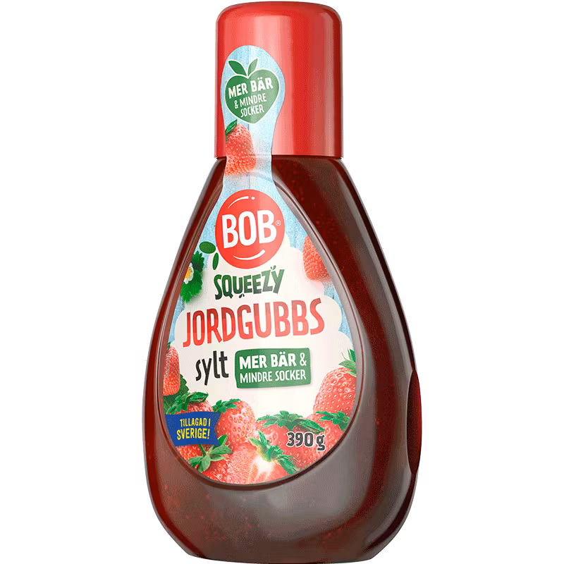 Bob Squeezy, marmellata di fragole, 30% in meno di zucchero - 390 grammi