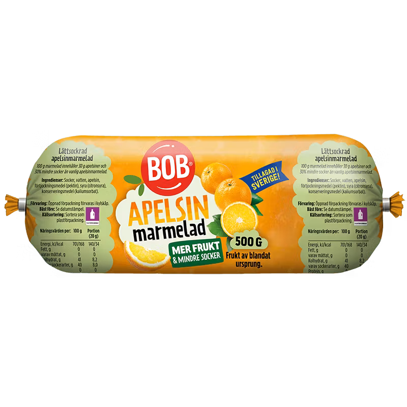 Bob Orange Marmalade, Lightly Sugared, Refill - 500 grams