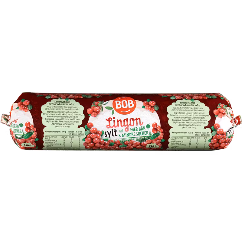 Bob Lingonberry Jam, leggermente zuccherato, ricarica - 740 grammi