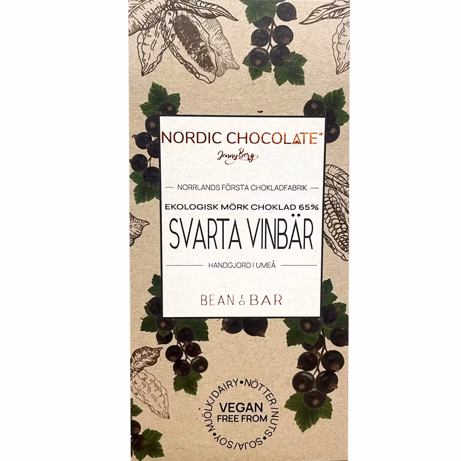 Nordic Chocolate, grosella negra, 65% - 90 gramos