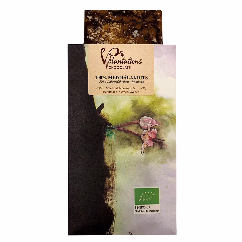 Nordic Chocolate, Regaliz Crudo, 100% - 90 gramos