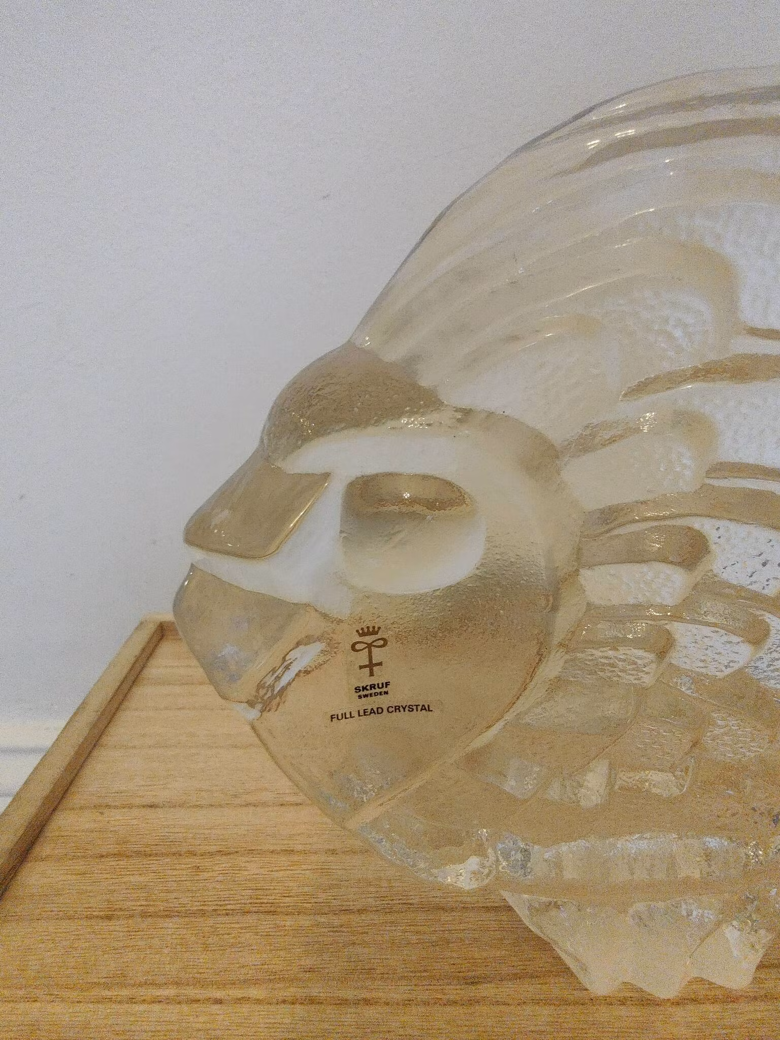 Skruf - Escultura de vidrio, 'pez' - cristal de plomo - Suecia