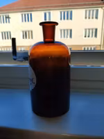 Scandinavian Apothecary Bottle - brown - glass - vintage - original