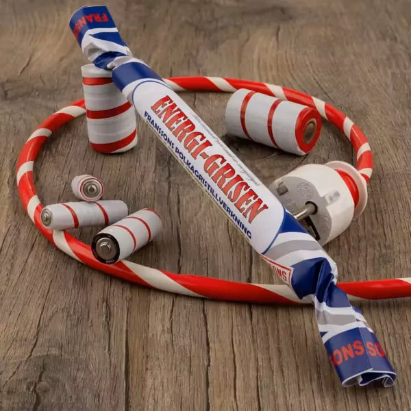 Bastón de caramelo Franssons Polkagrisar, "Energy Pig" - 25 gramos