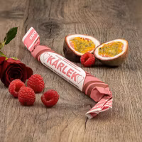 Franssons Polkagrisar Candy Cane, "Love" (Raspberry/Passionfruit) - 50 grams