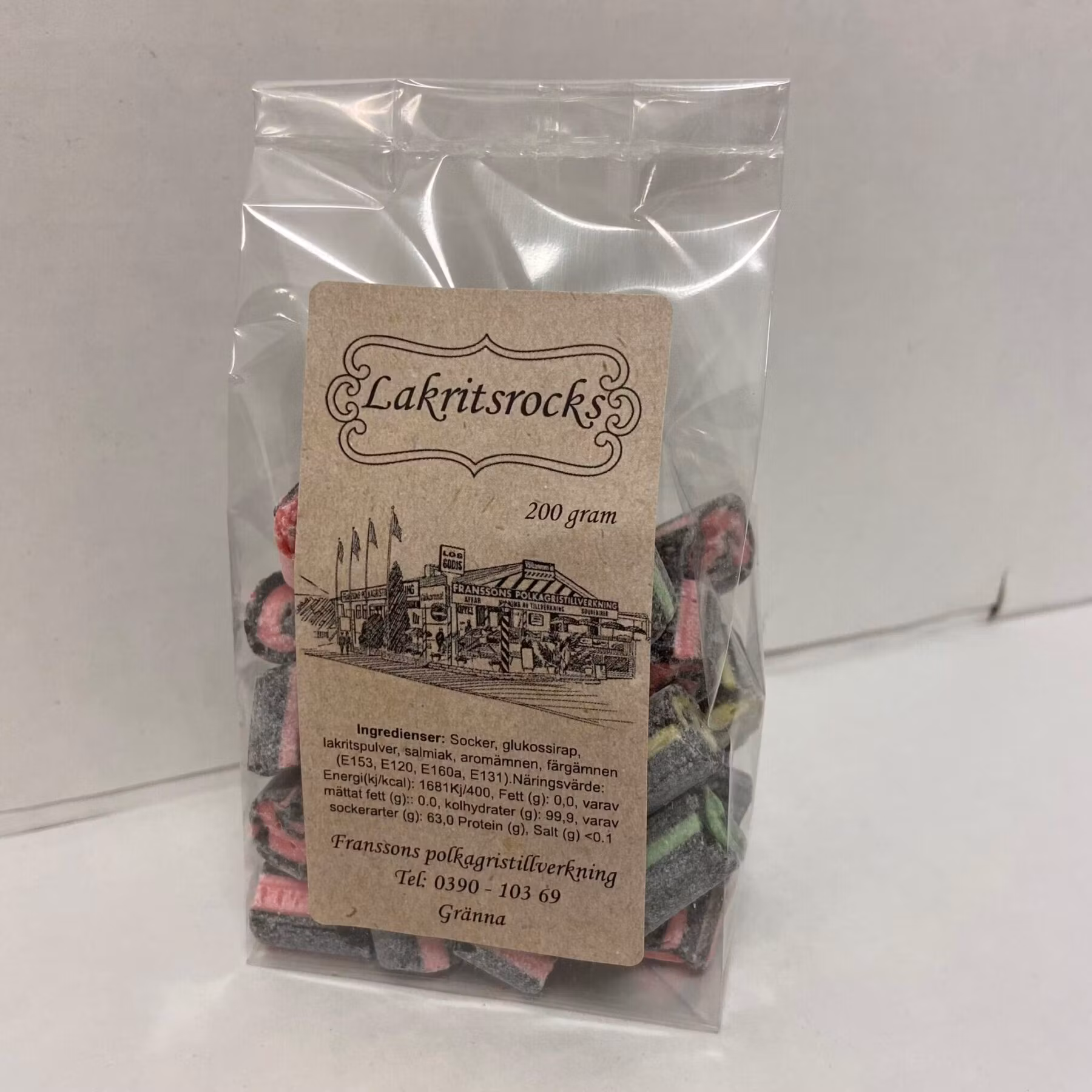 Franssons Polkagrisar Licorice Rocks - 200 grams