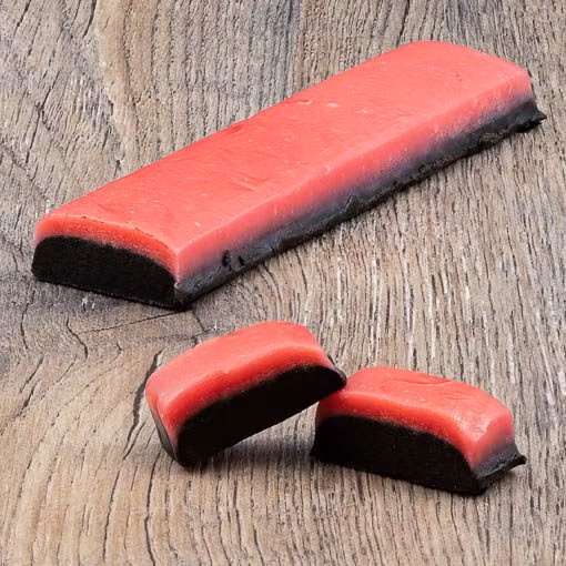 Franssons Polkagrisar Suave Frambuesa/Salmiac Fudge - 100 gramos