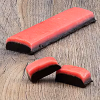 Franssons Polkagrisar Soft Raspberry/Salmiac Fudge - 100 grams