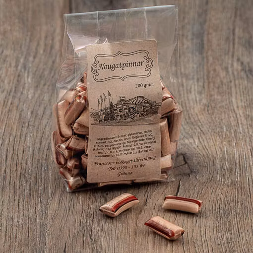 Franssons Polkagrisar Bastón de caramelo, palitos de turrón - 200 gramos