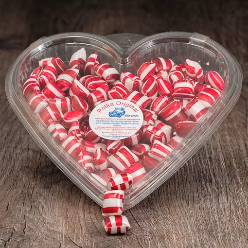 Franssons Polkagrisar Candy Cane, Heart - 300 grams
