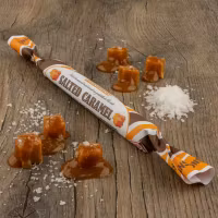 Franssons Polkagrisar Candy Cane, Salted Caramel - 50 grams