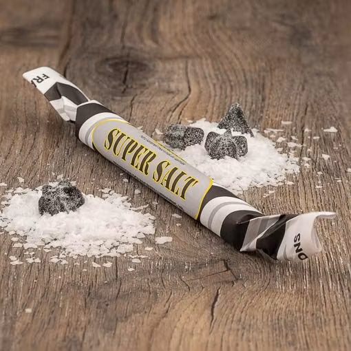 Bastón de caramelo Franssons Polkagrisar, súper salado - 50 gramos