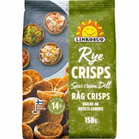 Linkosuo Rye Crisps, Sourcream & Onion - 150 grams