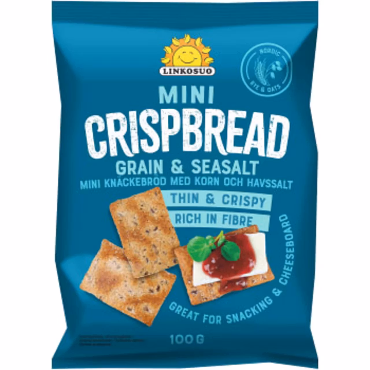 Linkosuo Mini Pane croccante, cereali e sale marino - 100 g