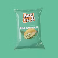 Redhead Potato Chips, Dill & Wasabi - 150 grams