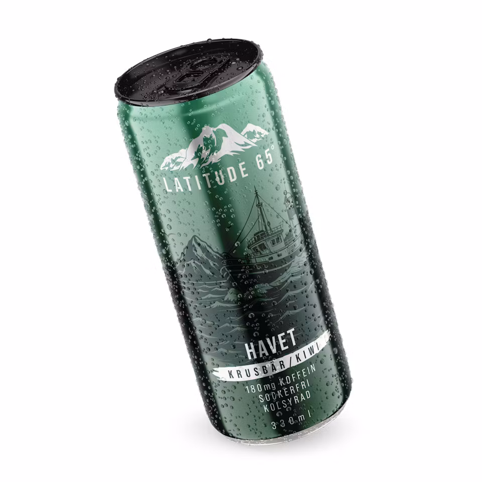 Boisson énergisante Latitude 65 Havet, groseille à maquereau/kiwi - 330 ml