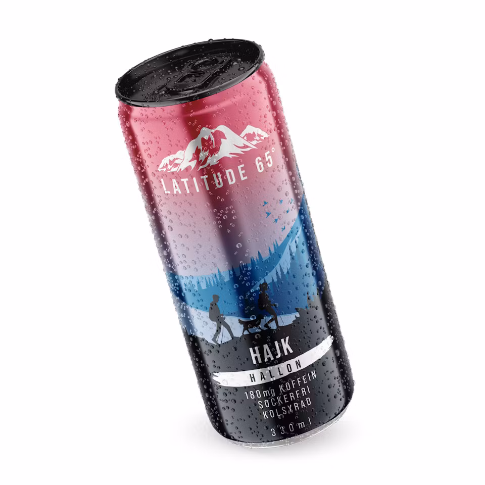 Boisson énergisante Latitude 65 Hajk, Framboise - 330 ml