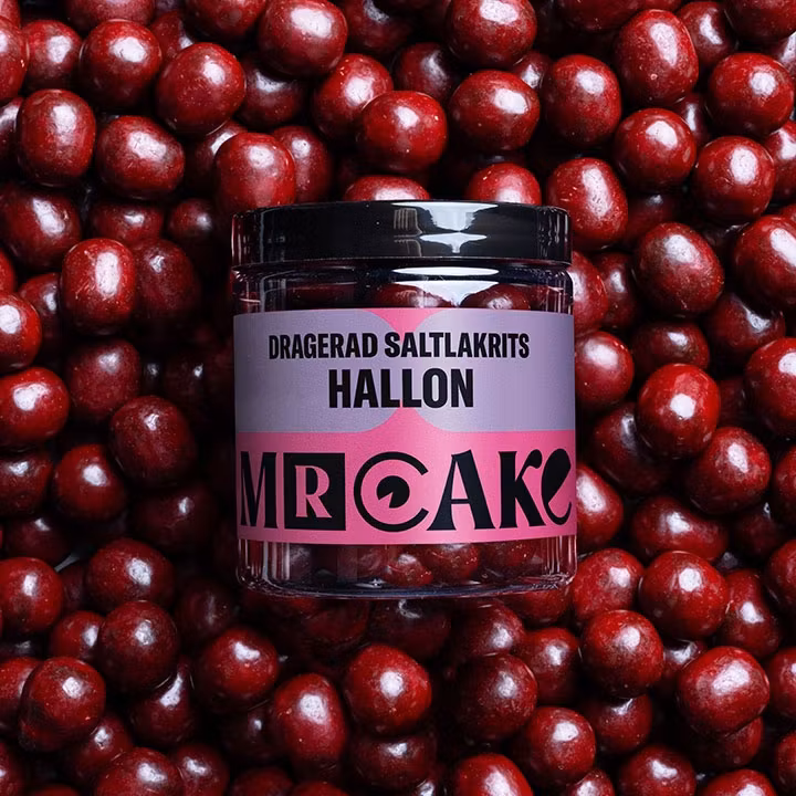 Mr Cake Słone drażetki z lukrecją, malina - 140 gramów