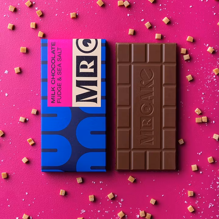 Mr Cake Melkchocolade reep, Fudge & Zeezout - 95 gram