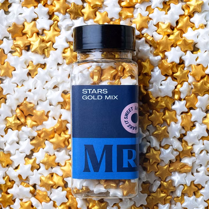 Mr Cake Sprinkles, Sterne Gold Mix - 85 Gramm