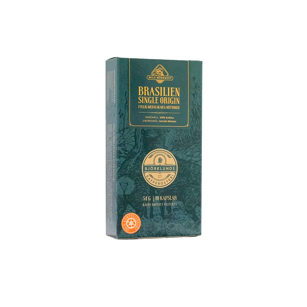 Björklunds Kafferosteri Brazil Single Origin Coffee Capsules - 10 capsules