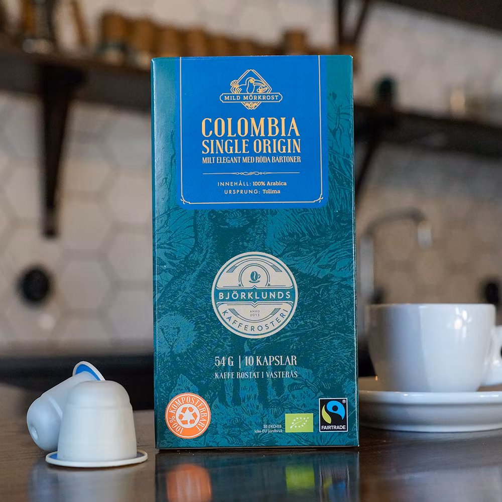 Capsules de café d'origine unique Björklunds Kafferosteri Colobia - 10 capsules