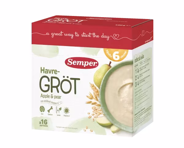 Gruau Semper, pomme et poire 6 mois - 480 grammes