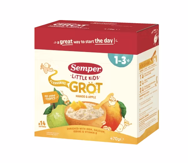 Gachas multicereales Semper Mango y Manzana 1-3 años - 470 gramos