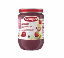 Semper Strawberry, Apple, Banana & Blueberry Puree, 5 Months - 190 grams