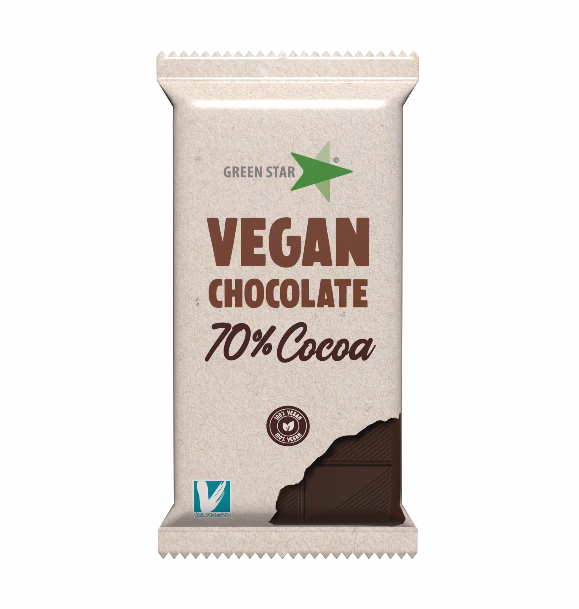 Chocolate negro vegano Green Star, 70% cacao - 100 gramos