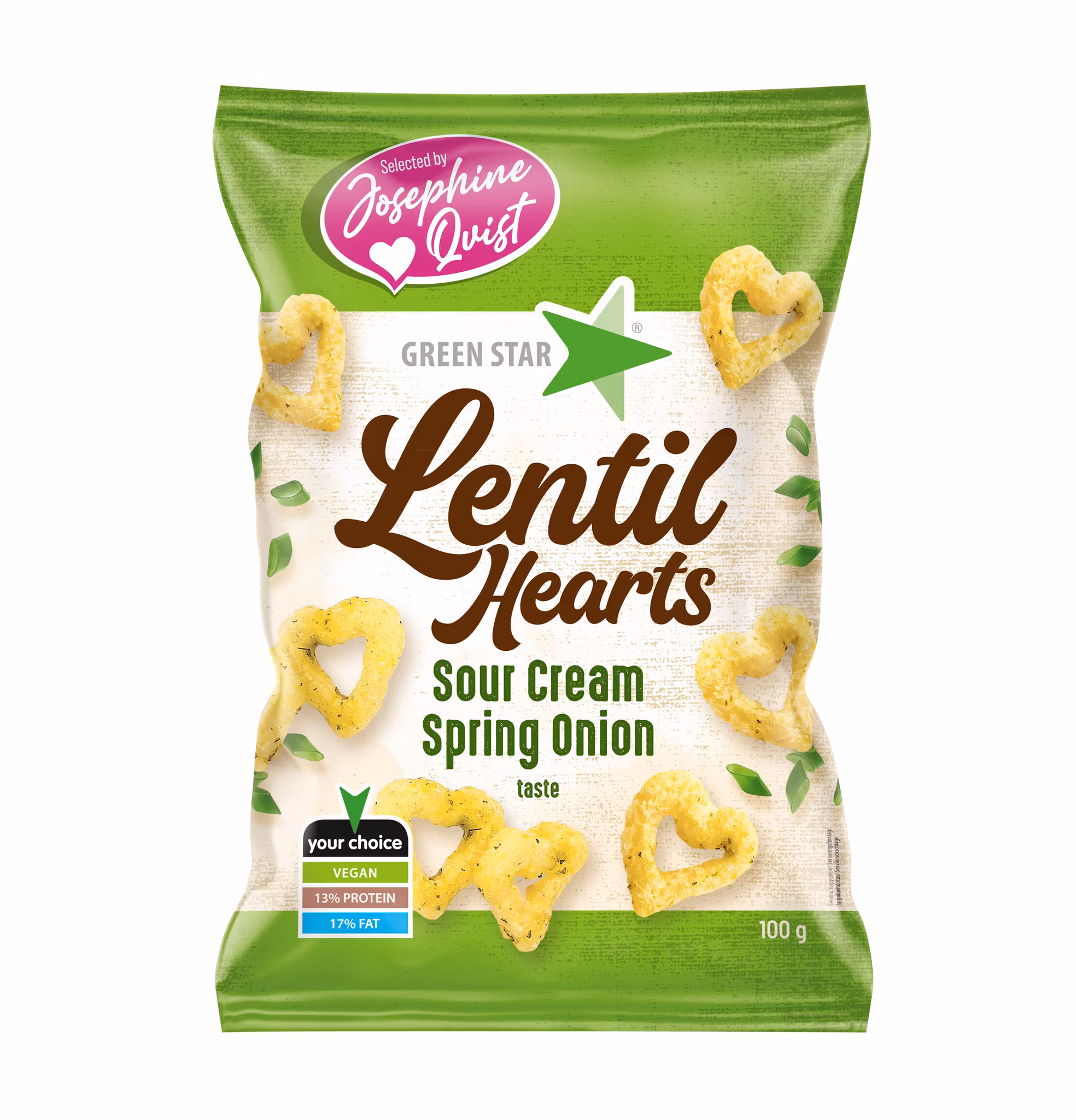 Green Star Lentil Hearts, Sour Cream & Spring Onion - 100 grams