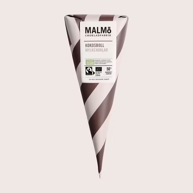 Malmö Chokladfabrik "Kokosboll" Cono de chocolate 50% - 90 gramos