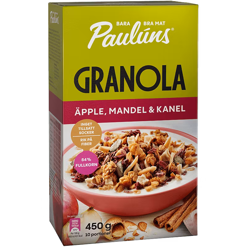 Paulúns Granola Apfel, Mandel und Zimt – 450 Gramm
