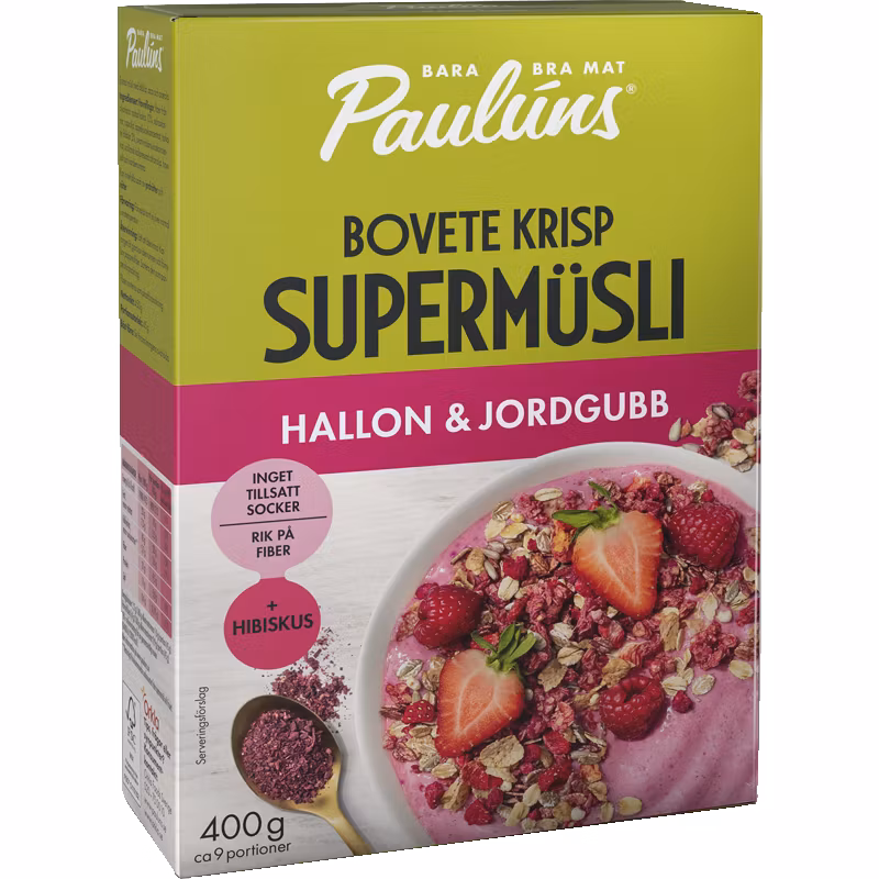 Paulúns Super Muesli Raspberry & Strawberry - 400 grams