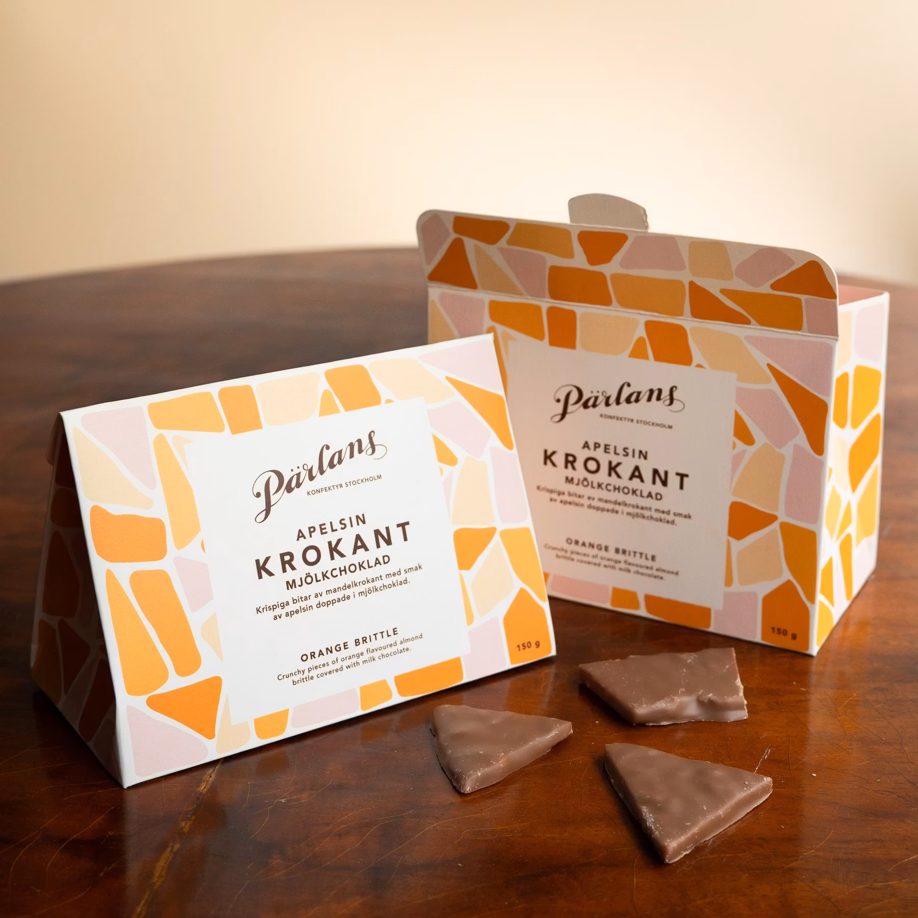 Pärlans Konfektyr Brittle, Orange Milk Chocolate - 150 grams