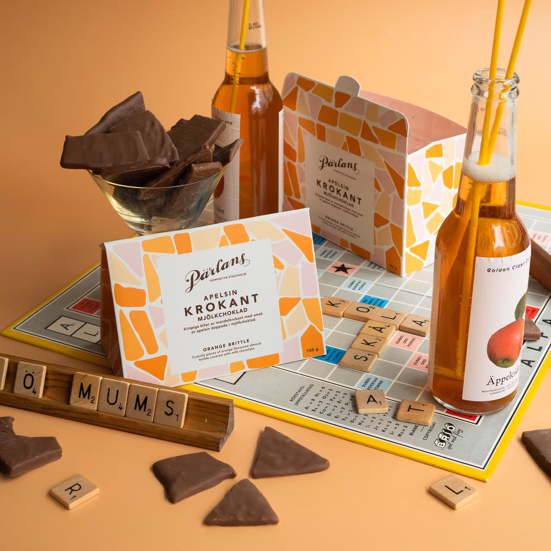 Pärlans Konfektyr Brittle, Orange Milk Chocolate - 150 grams