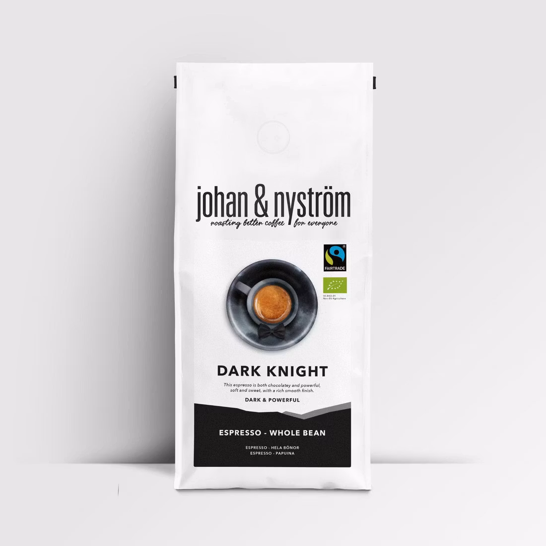 Johan & Nyström Dark Knight, fagioli interi - 500 grammi