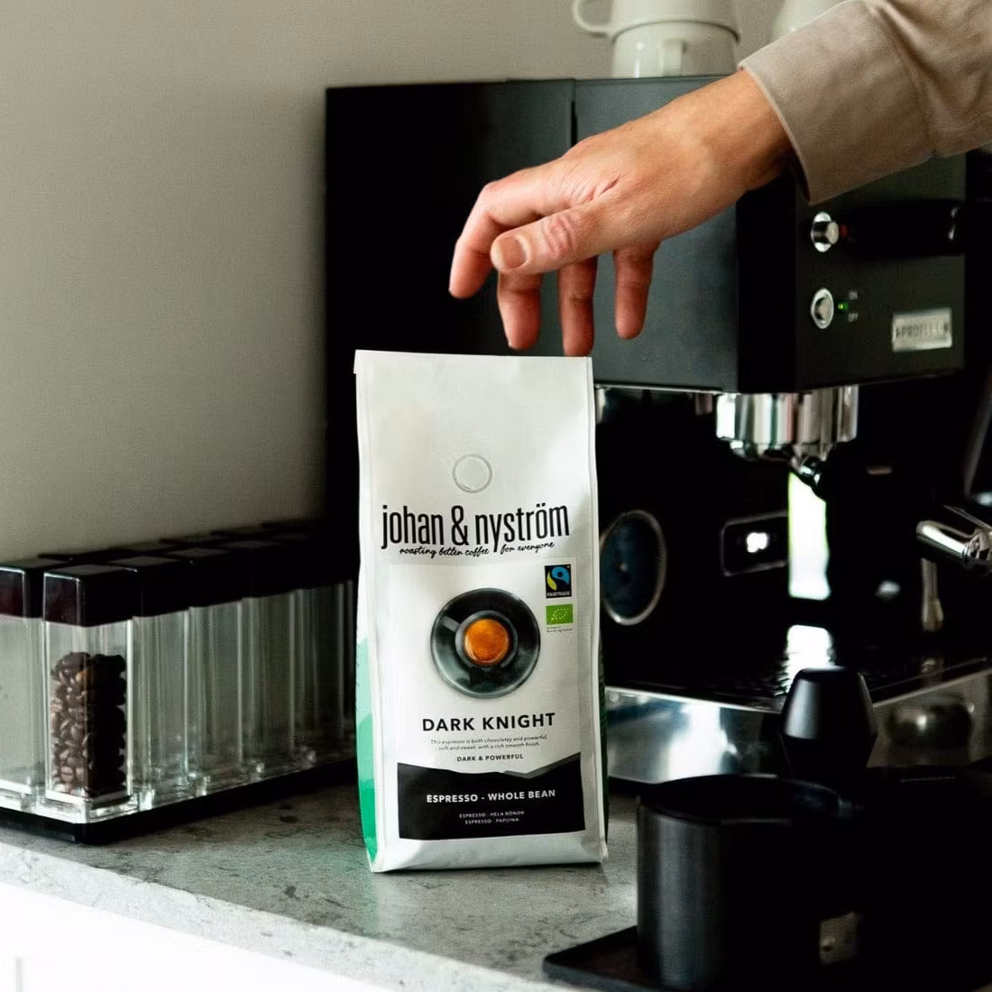 Johan & Nyström Dark Knight, fagioli interi - 500 grammi