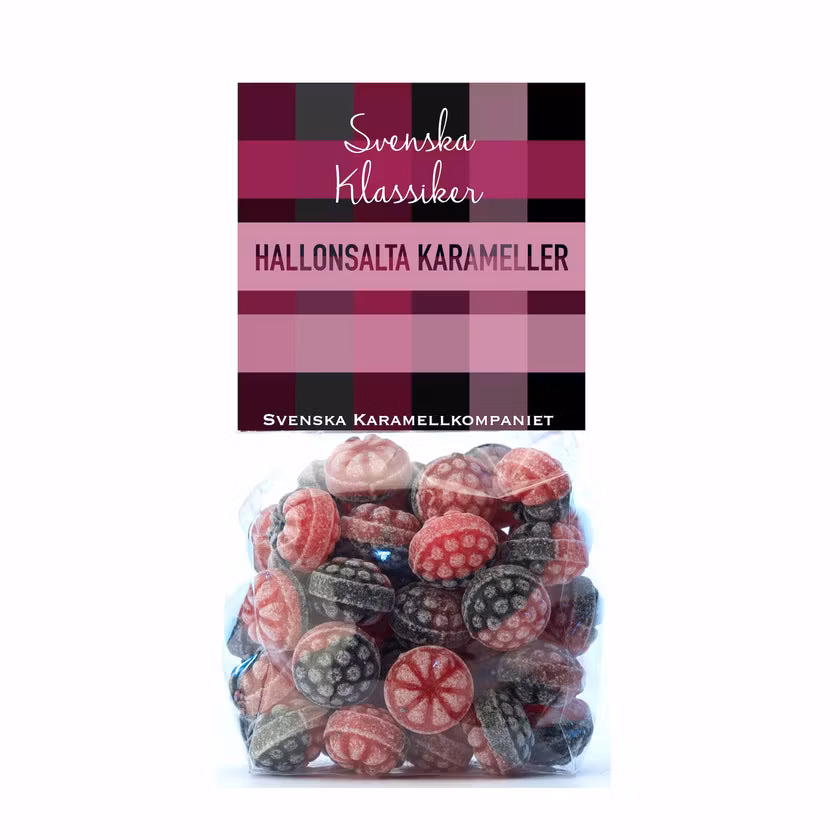 Caramels salés à la framboise de la société Karamellkompaniet - 170 grammes